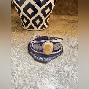 Hand Crafted Silver and Purple Bracelet